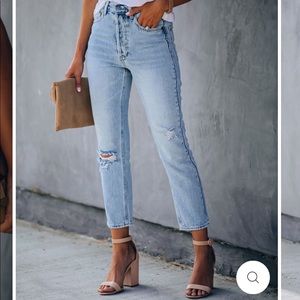 VICI Kason distressed high rise denim
